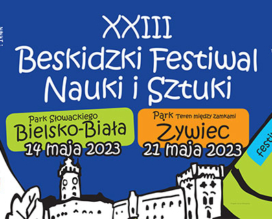 Plakat XXIII Beskidzkiego Festiwalu Nauki i Sztuki.